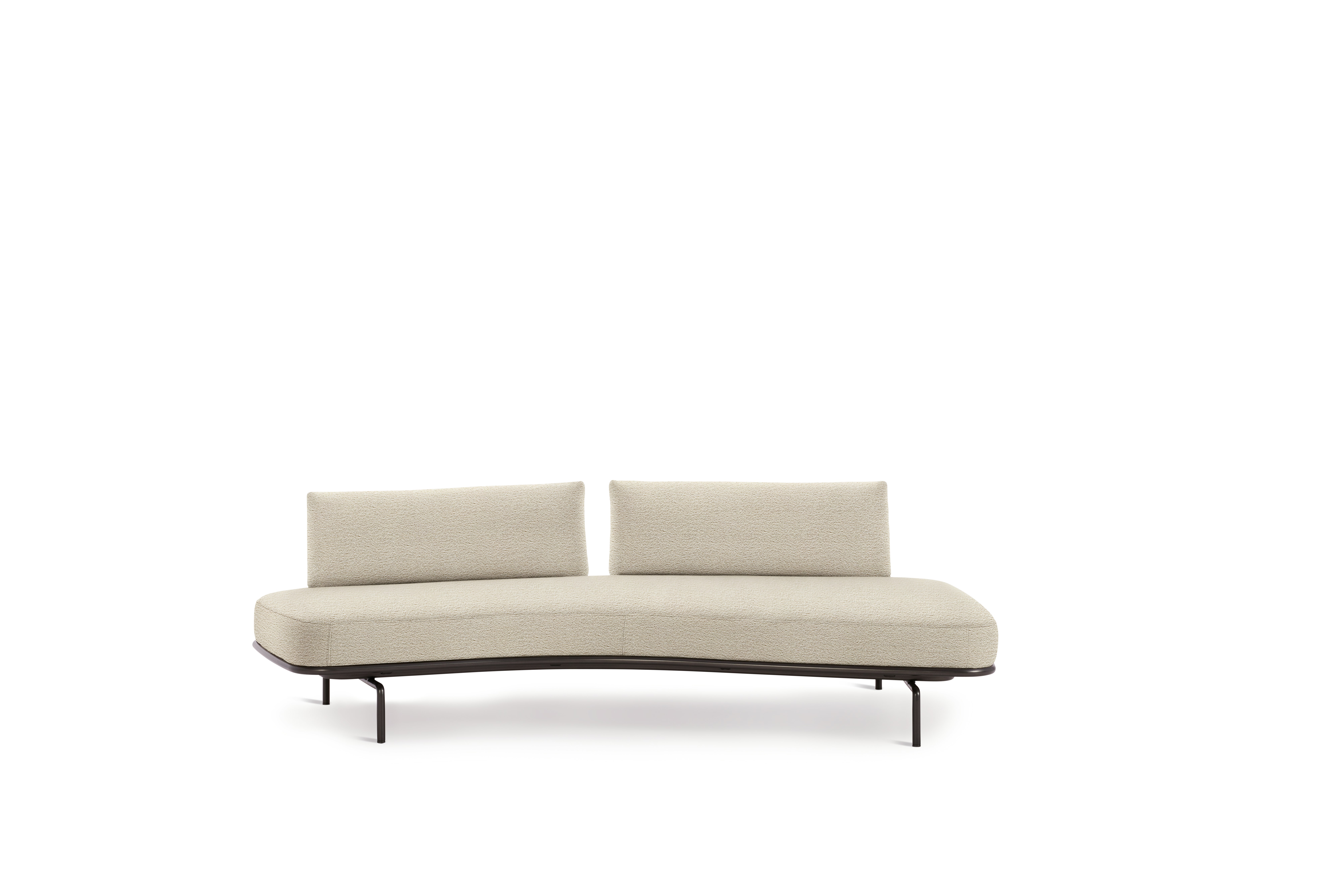 Panoramic Sofa - Left ,  Double Large,  Curly,  Ivory,  Charcoal