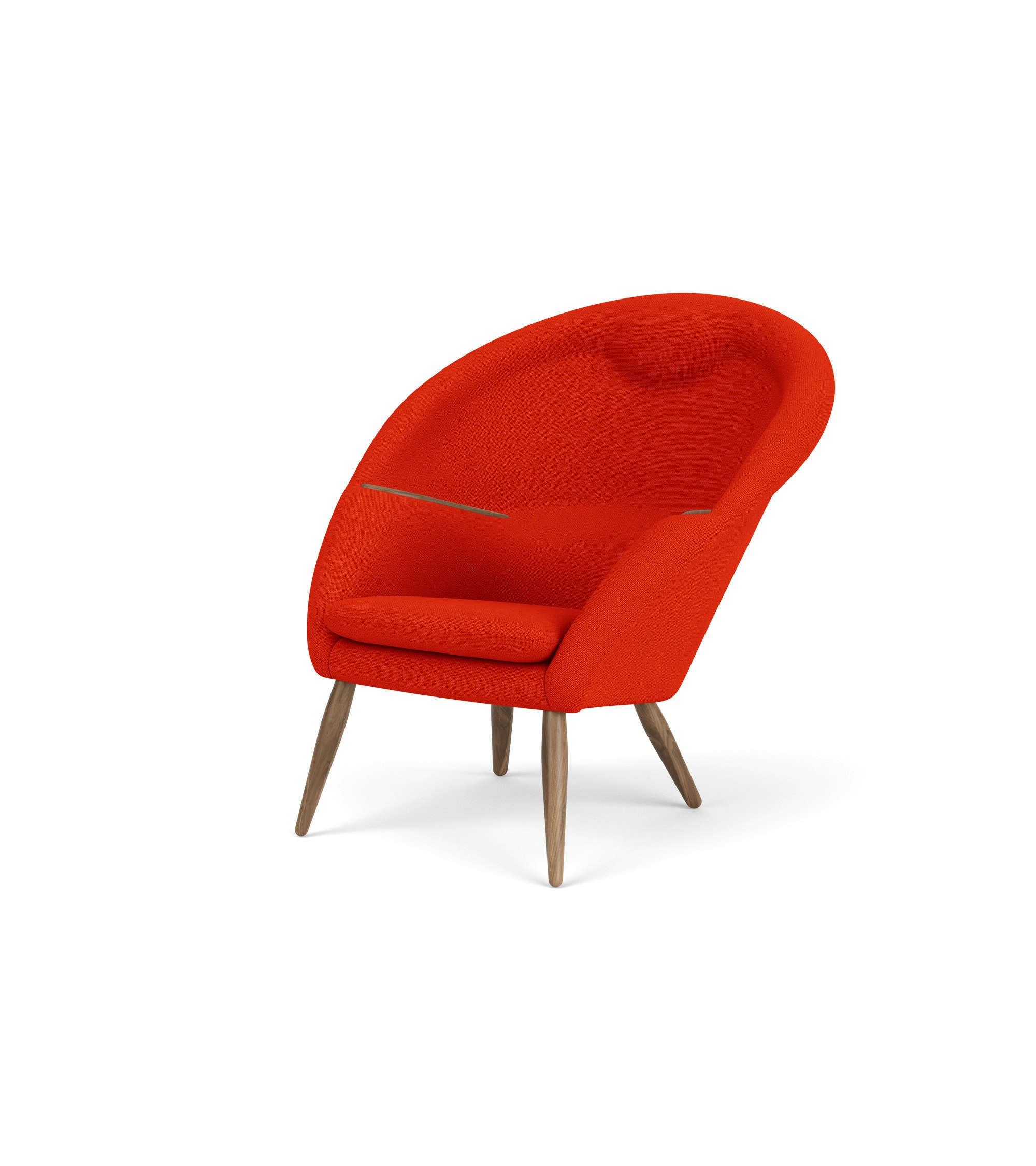 Oda Lounge Chair in Walnut,  Hallingdal 65,  Red