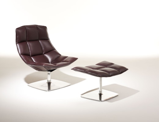 Jehs+Laub Lounge Chair and Ottoman This Collection presents a sleek profile and sculptural interior that is both refined and approachable.