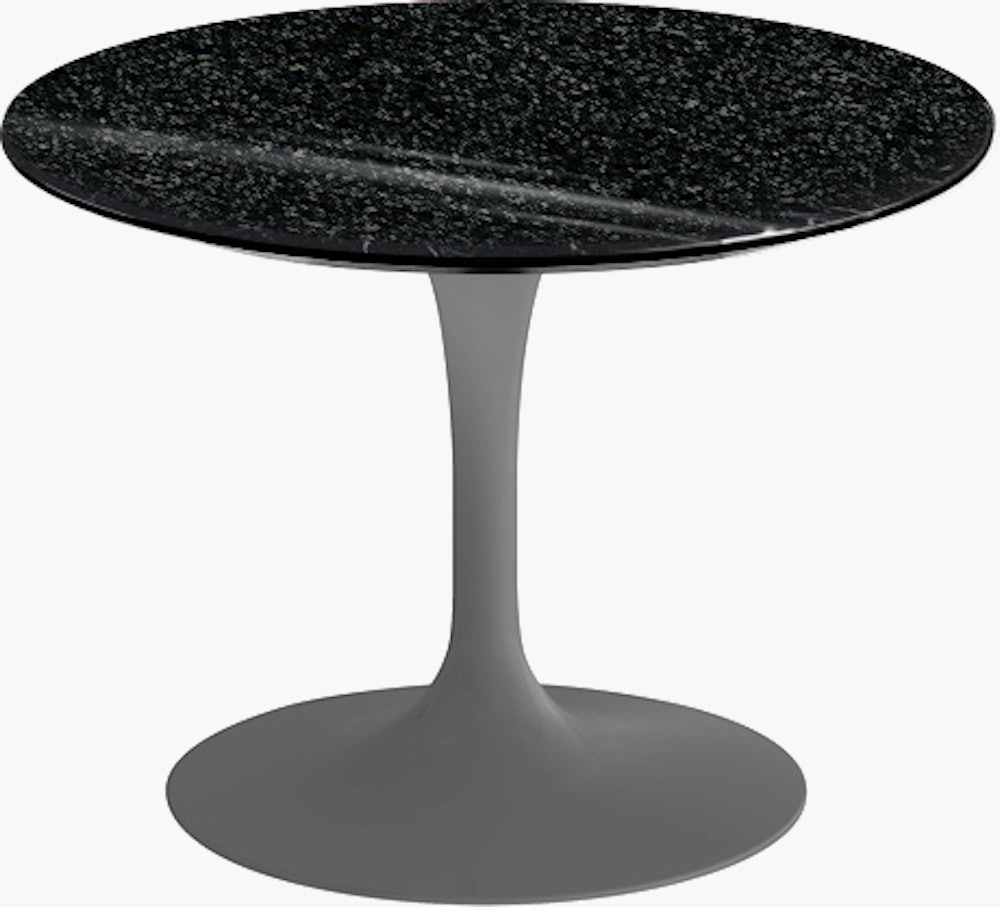 Saarinen Low Side Table - 20",  Round,  Granite,  Black Andes,  Grey"