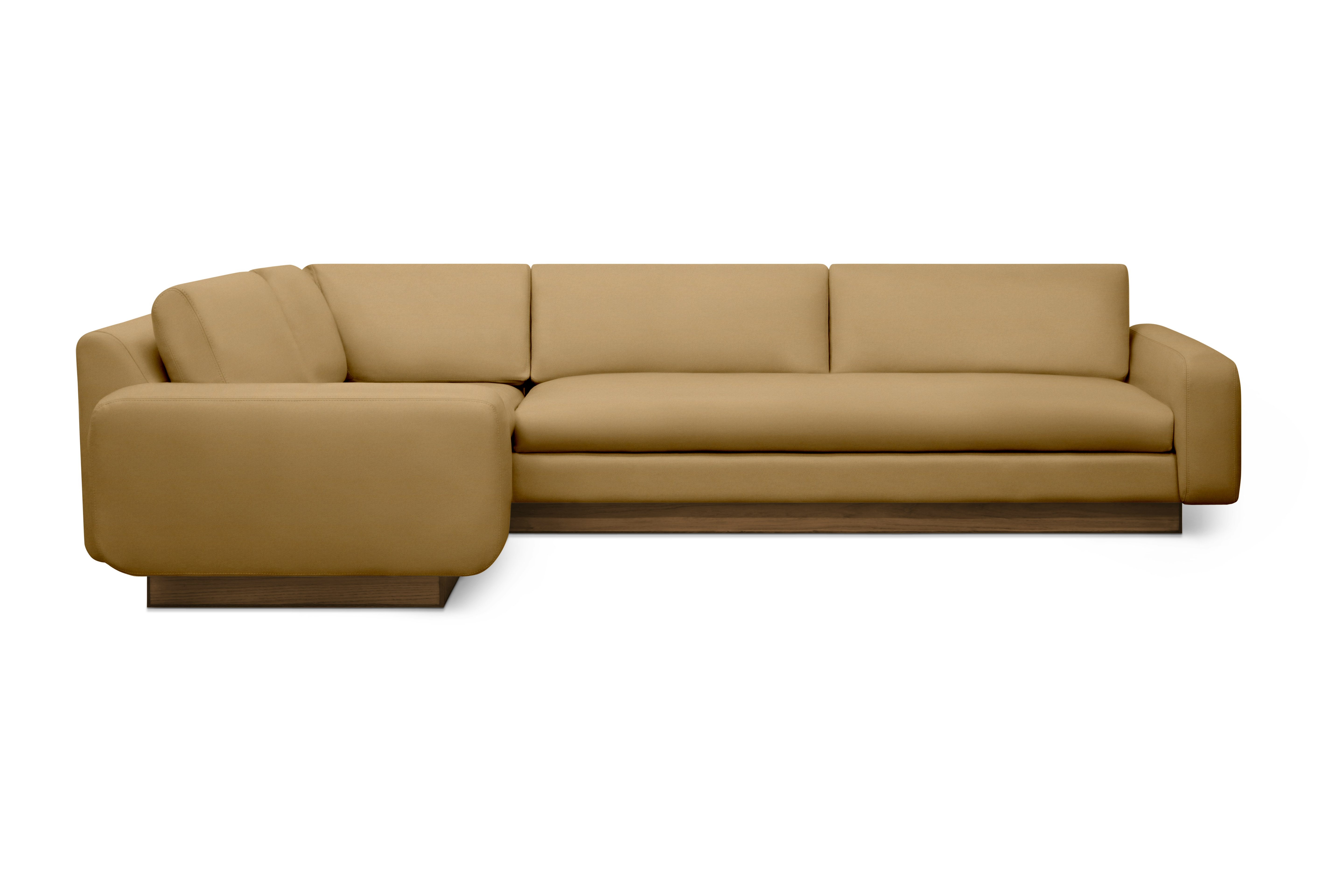 Mesa Corner Sectional - Left,  Marquis Velvet,  Coffee,  Walnut