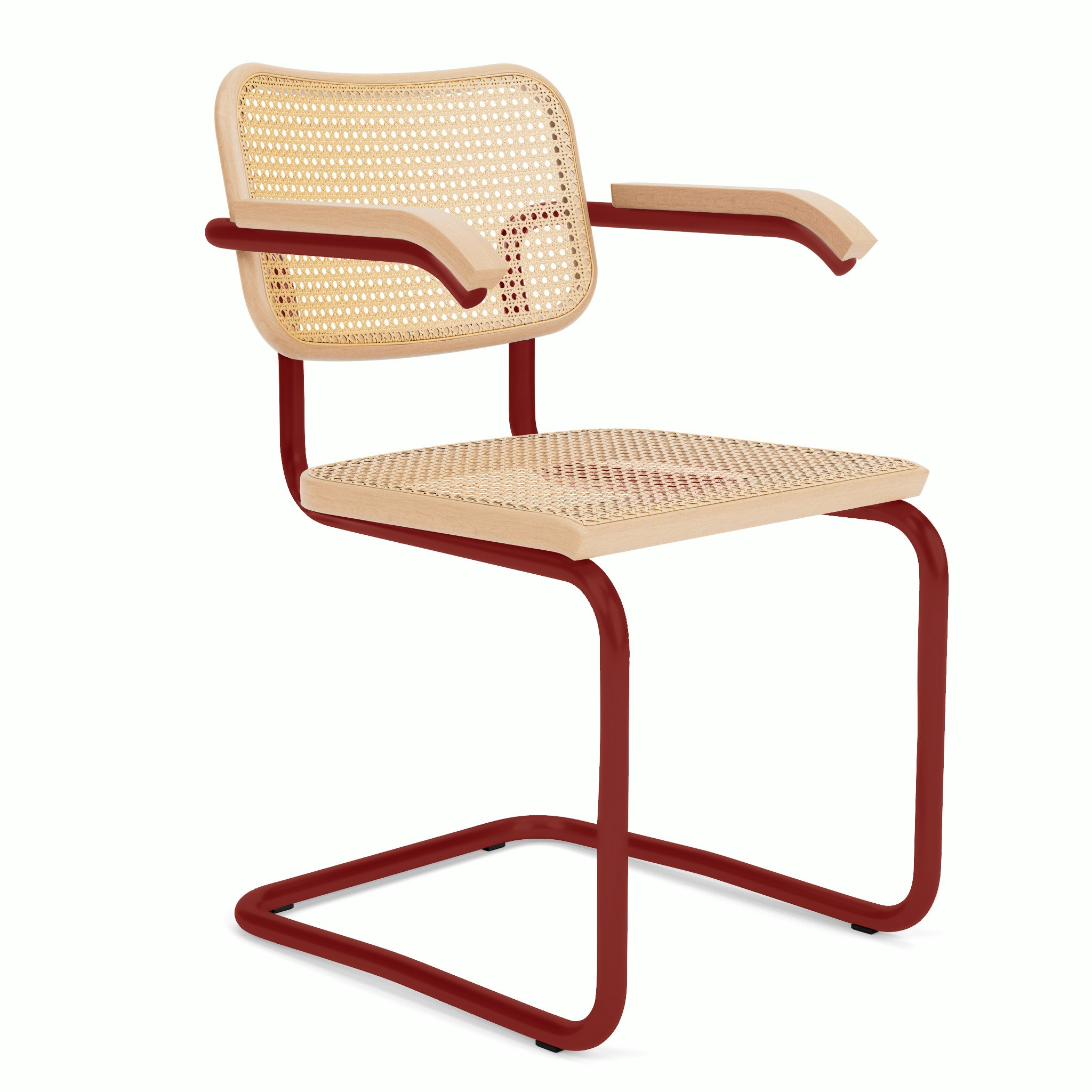 Cesca Chair - Cane,  Natural Beech,  Red