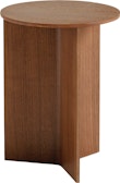 Wood Slit Side Table, High Round