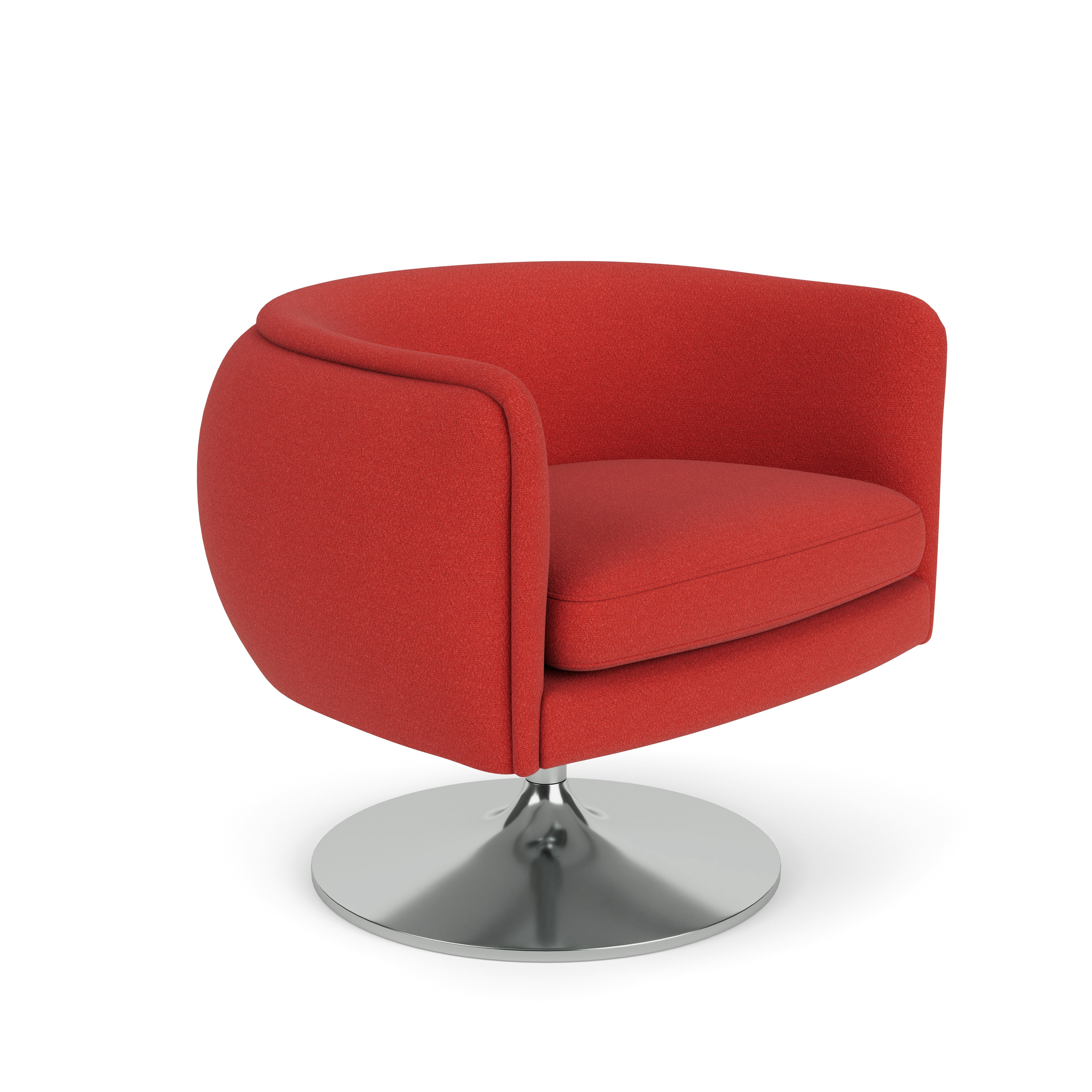 D'Urso Swivel Lounge - Classic Boucle, Fiery