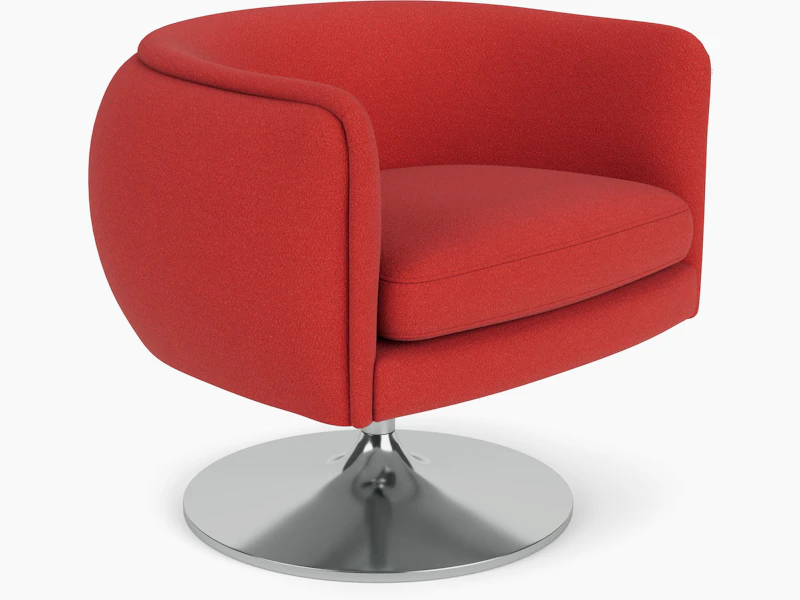 D'Urso Swivel Lounge - Classic Boucle, Fiery