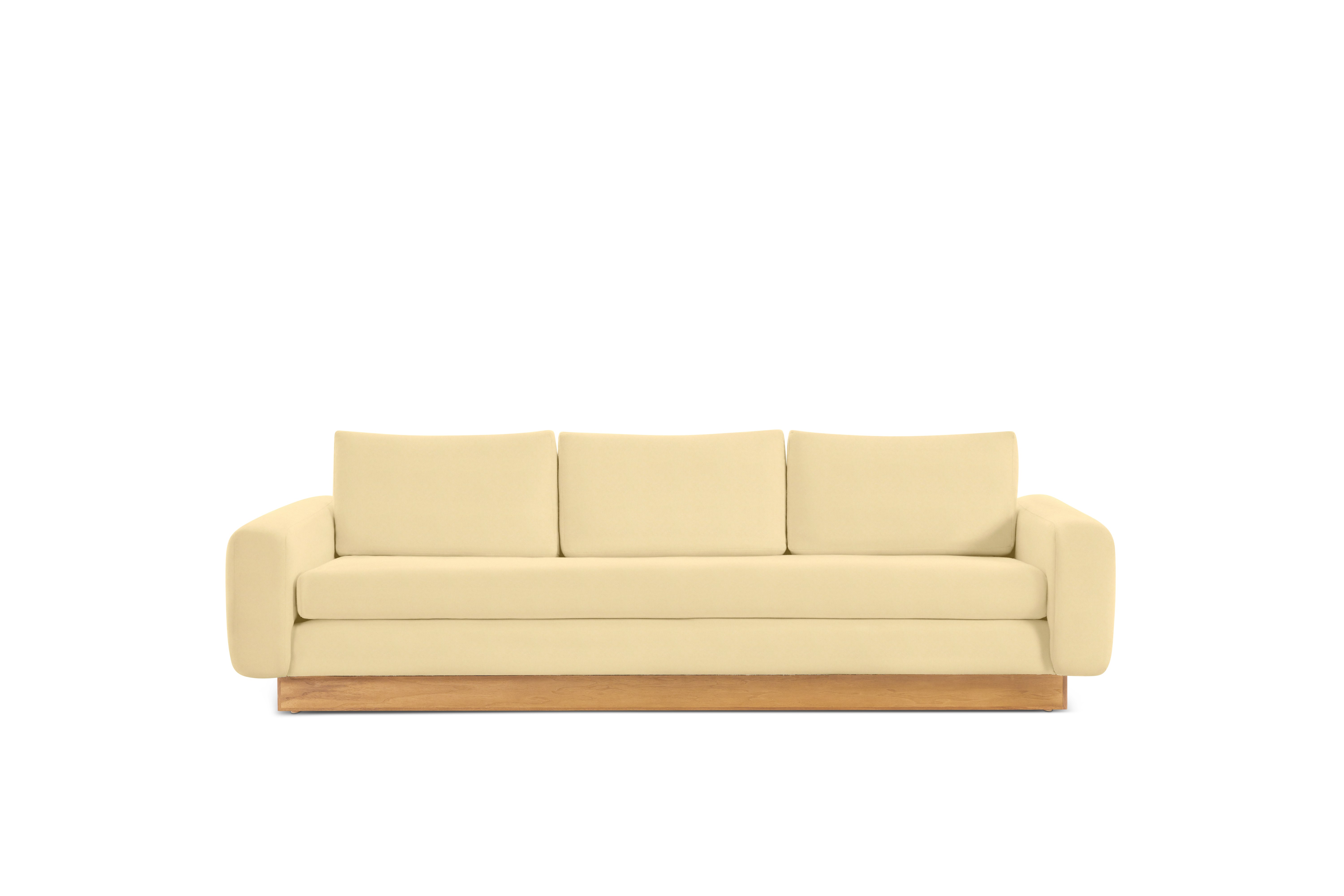 Mesa Sofa - Marquis Velvet,  Ecru,  Oak