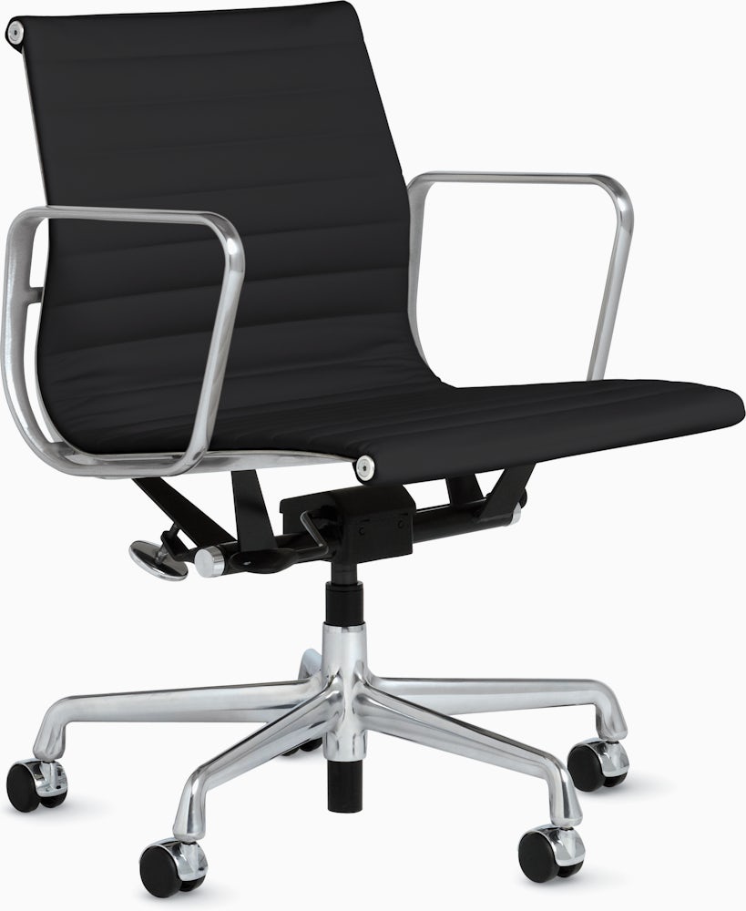 Eames Aluminum Group Chair Management, Herman Miller Leather Office Chair
