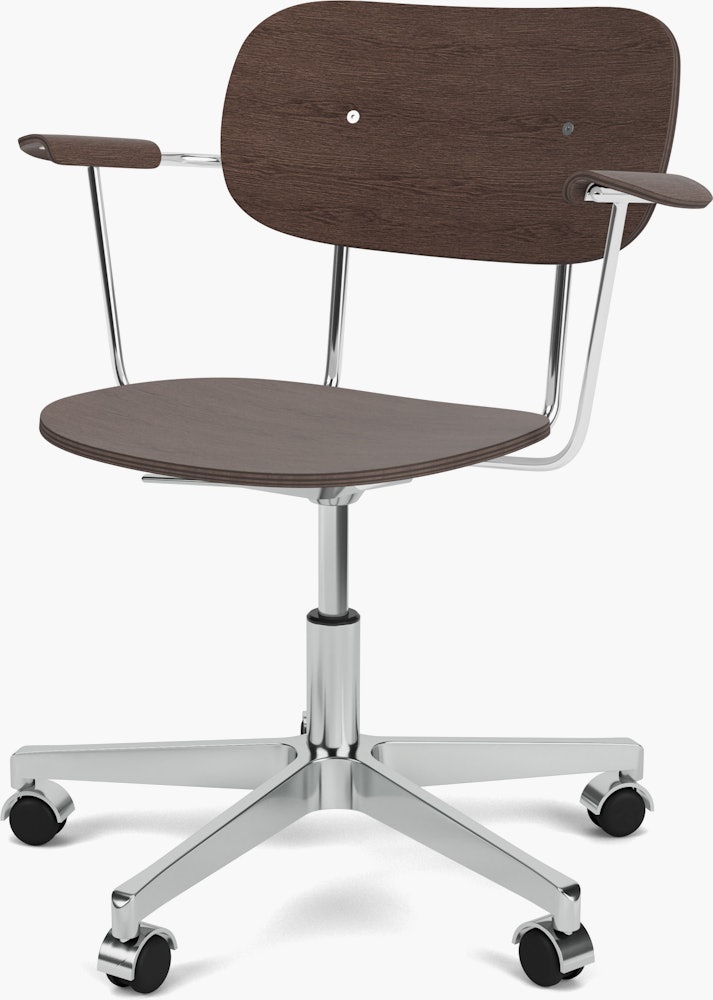 Co Veneer Task Chair in Dark Oak and Aluminum