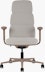 Front  view of a high-back Asari chair by Herman Miller in light brown with height adjustable arms.