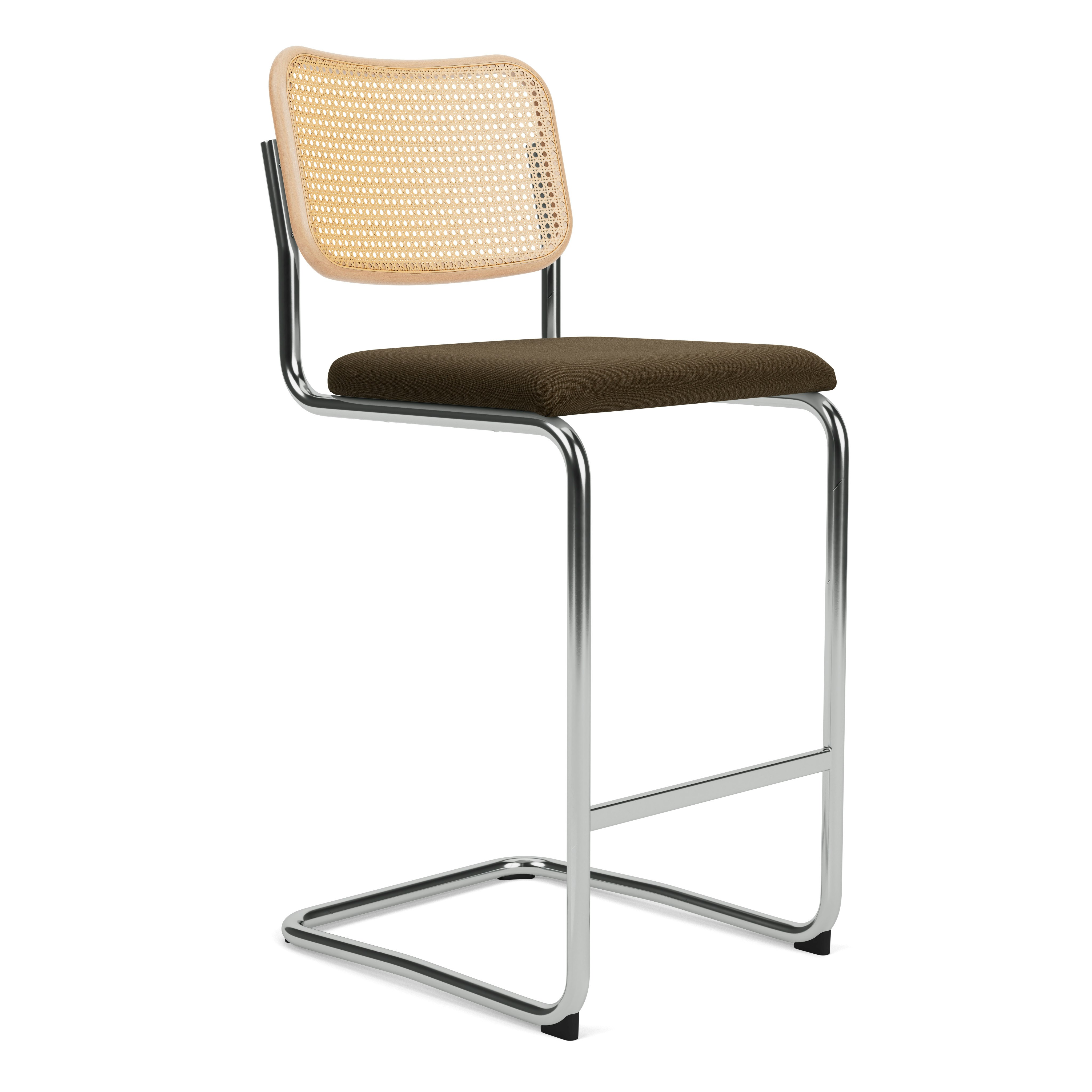 Cesca Stool Upholstered, Hourglass, Mocha
