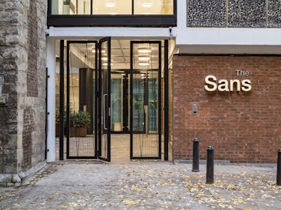 The Sans building in London, England that houses the MillerKnoll London flagship store
