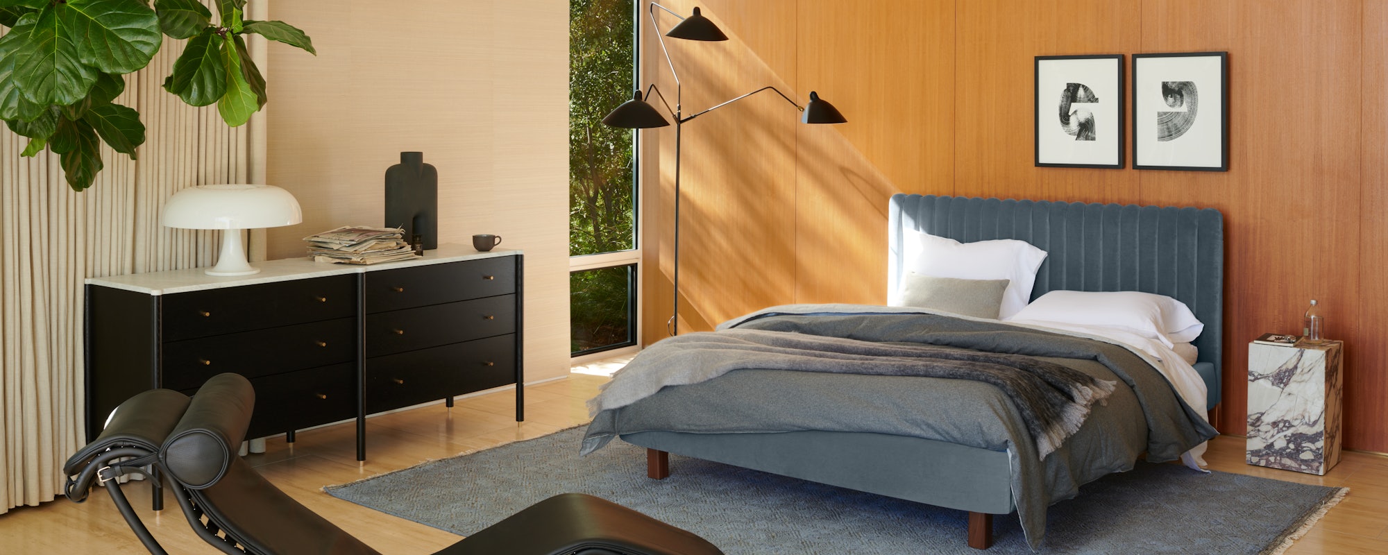 Serge Mouille Floor Lamp in a bedroom setting