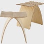Two assembled Capelli Stools with one facing the front and the other at an angle.