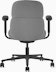 Rear view of a mid-back Asari chair by Herman Miller in dark grey with height adjustable arms.
