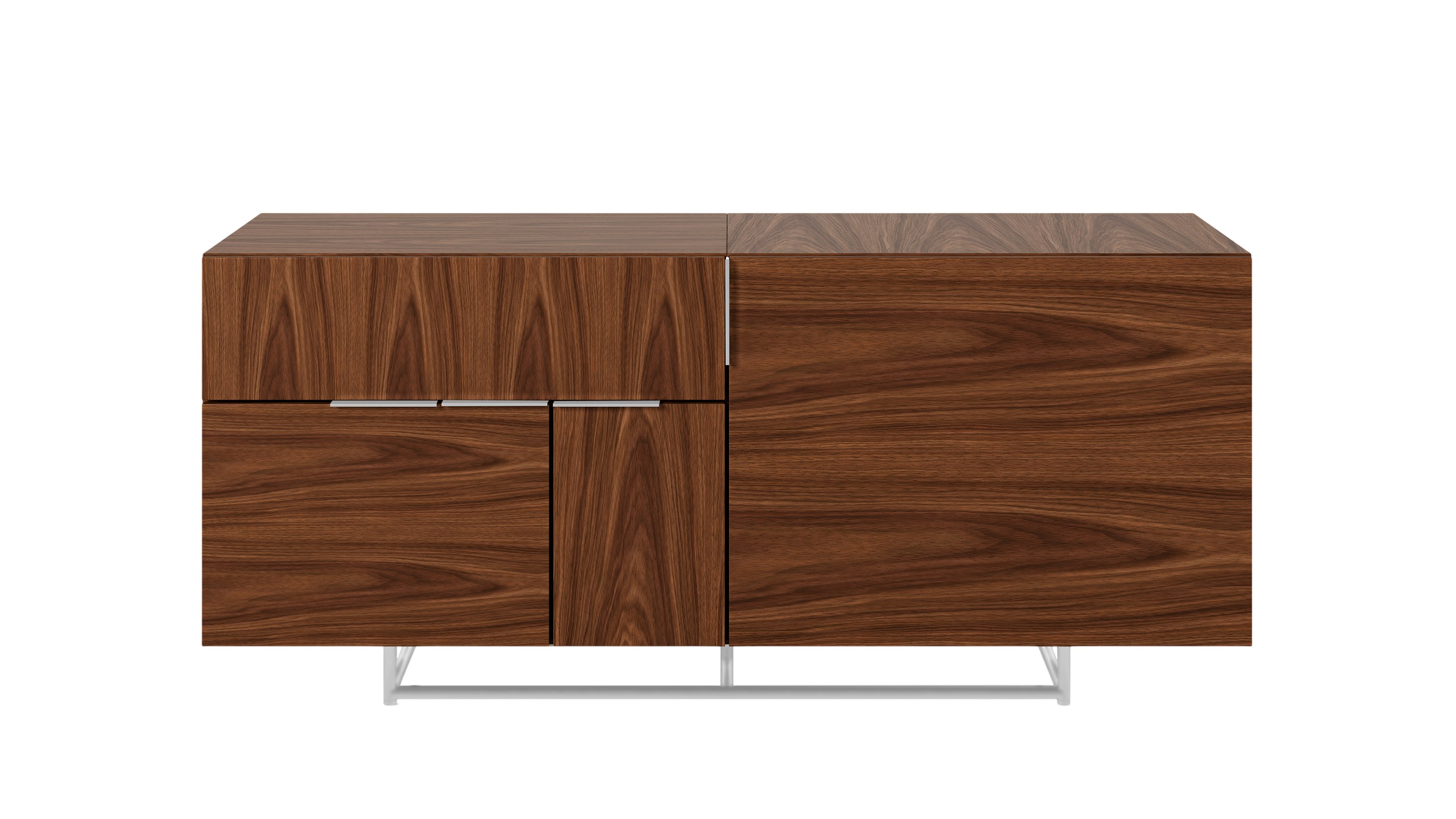 Domino Credenza - chrome,  walnut