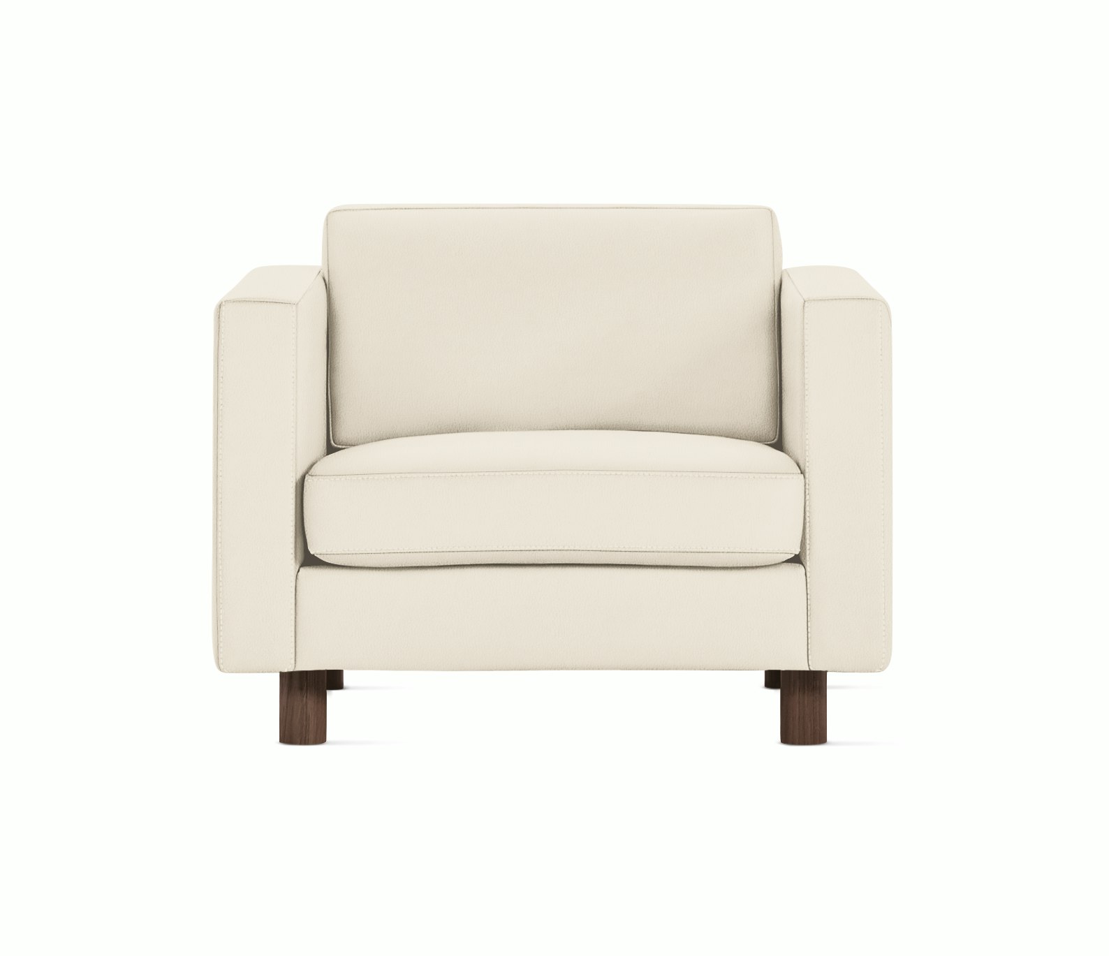 Lispenard Arm Chair in light beige leather  with 4" legs.
