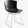 Bertoia Molded Shell Side Chair, Black Shell, Polished Chrome Frame