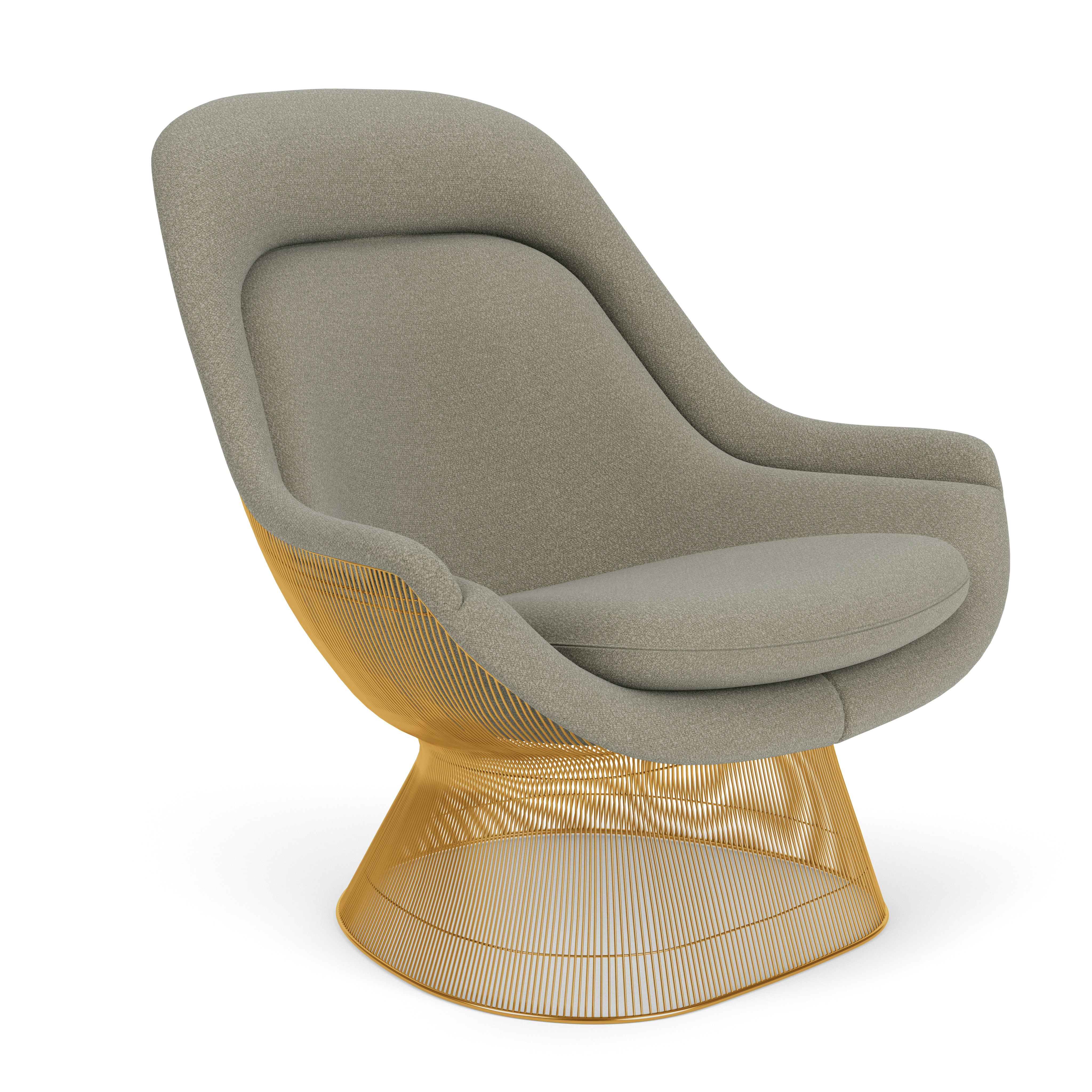 Platner Easy Chair - Gold, Classic Boucle, Transit
