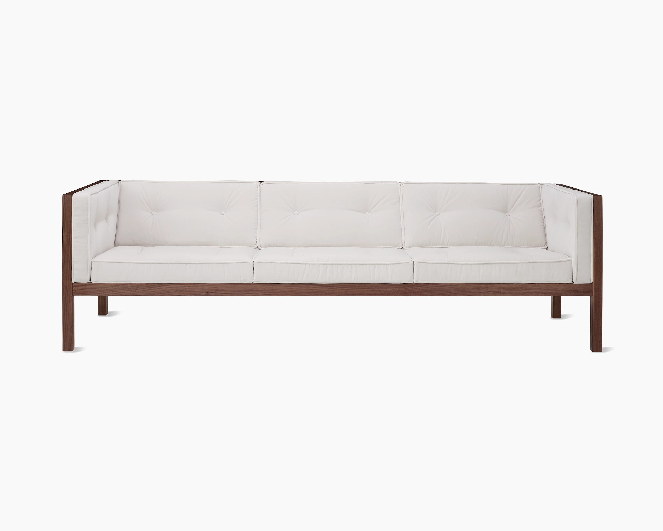 Nelson Cube Sofa in walnut and velvet