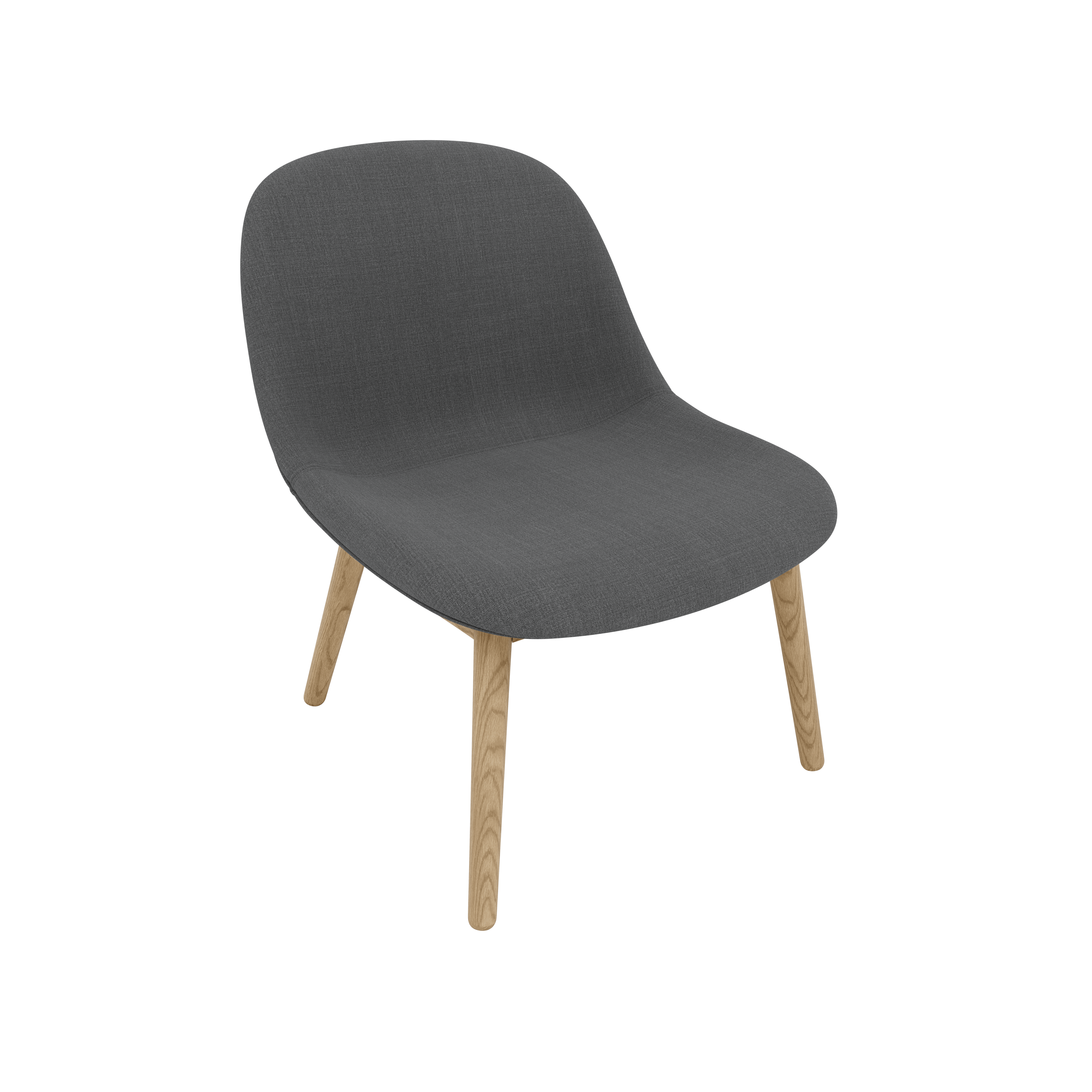 Fiber Lounge Chair - Lounge Chair,  Remix,  163 Dark Grey,  Oak