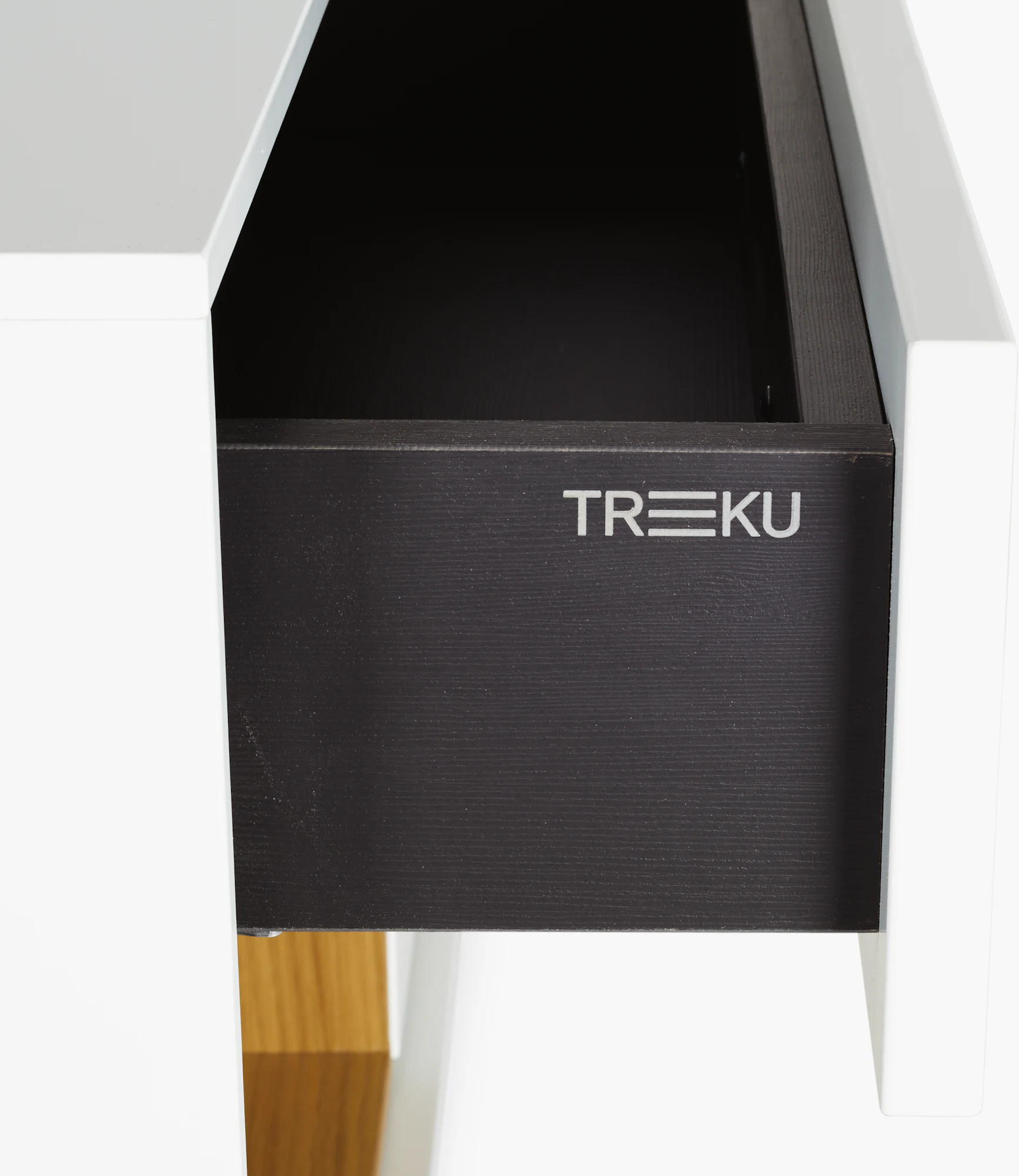 TREKU logo on credenza drawer/insert system