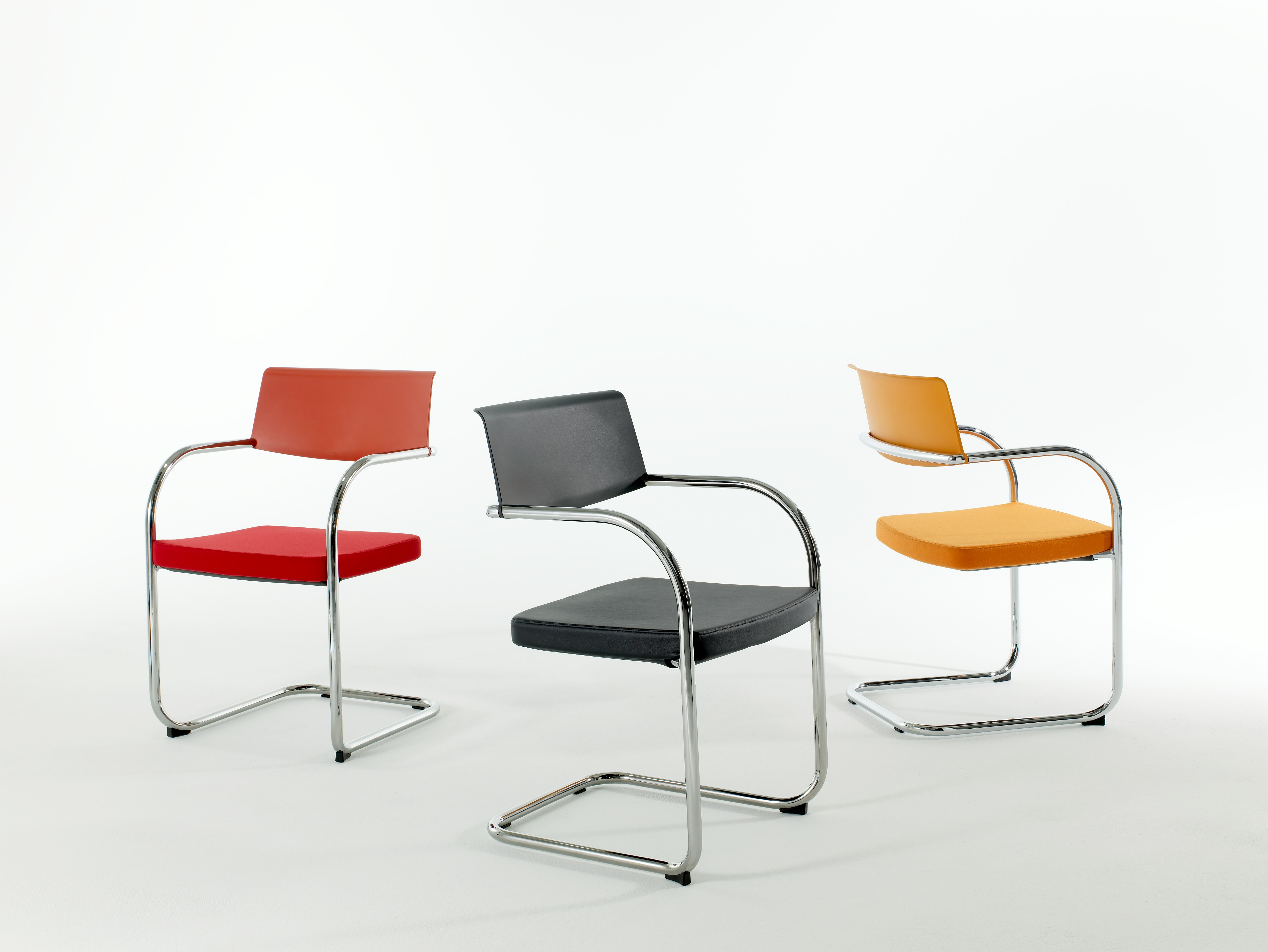 Knoll Moment Guest Chairs in Grey A Pair