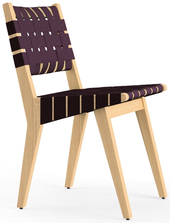 Risom Side Chair - Aubergine Cotton, Clear Maple
