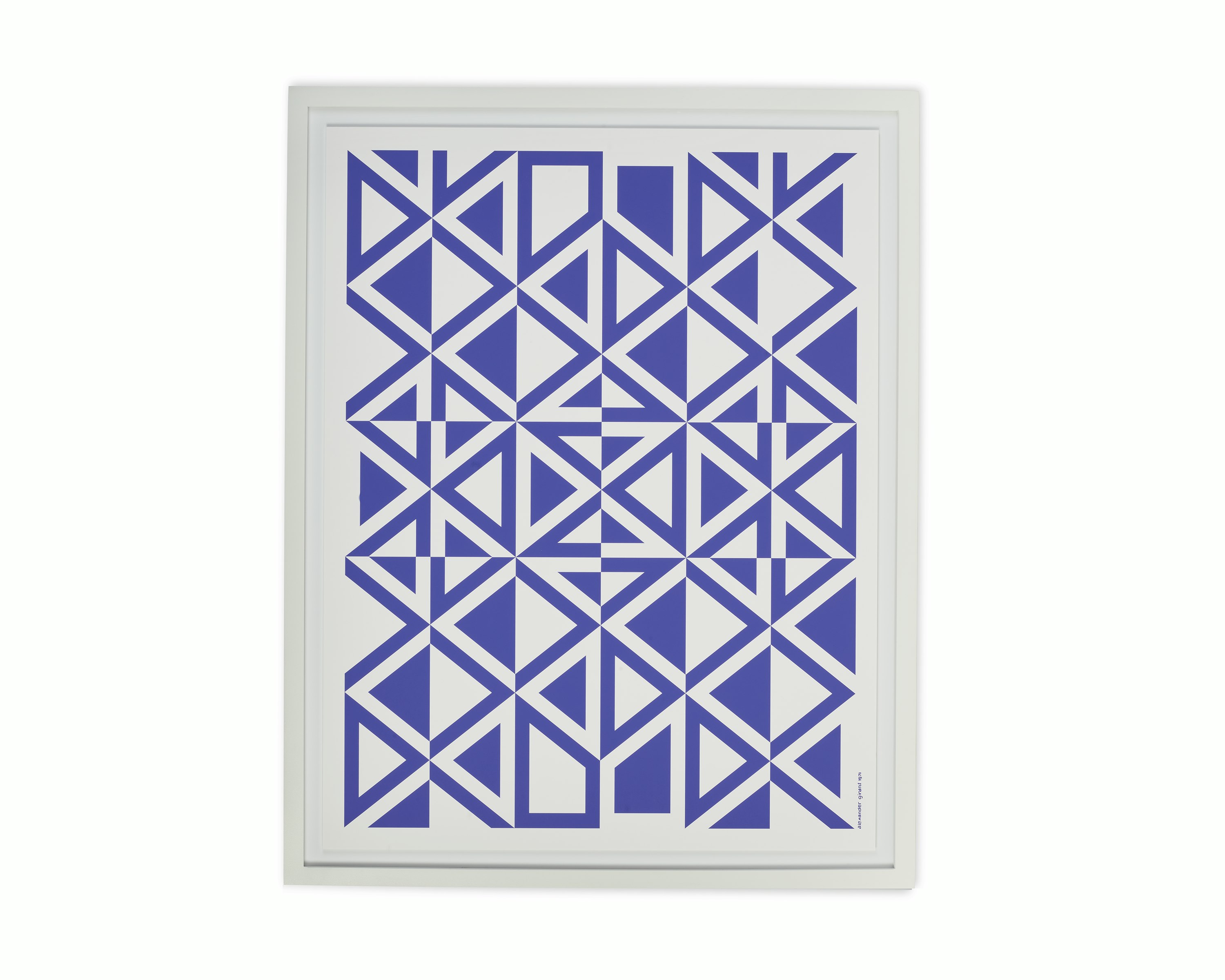 Girard Environmental Enrichment Poster, Geometric C - blue and white poster with abstract shapes