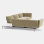 Avio Sectional with Table - Five Seater, Right,  Knoll Velvet, Sandstone, Silver, Satin Carrara