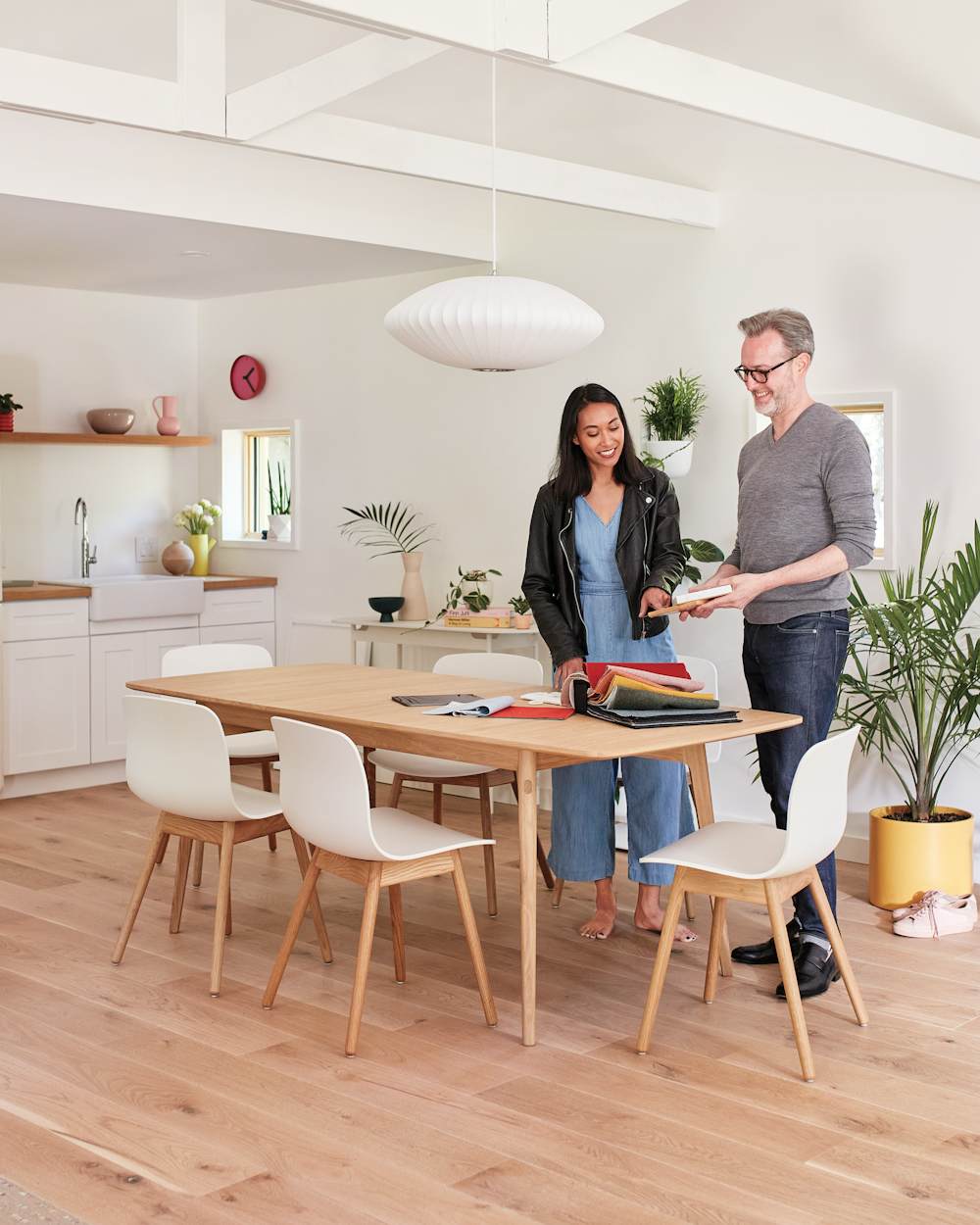 Eliza Blank and AE in her kitchen