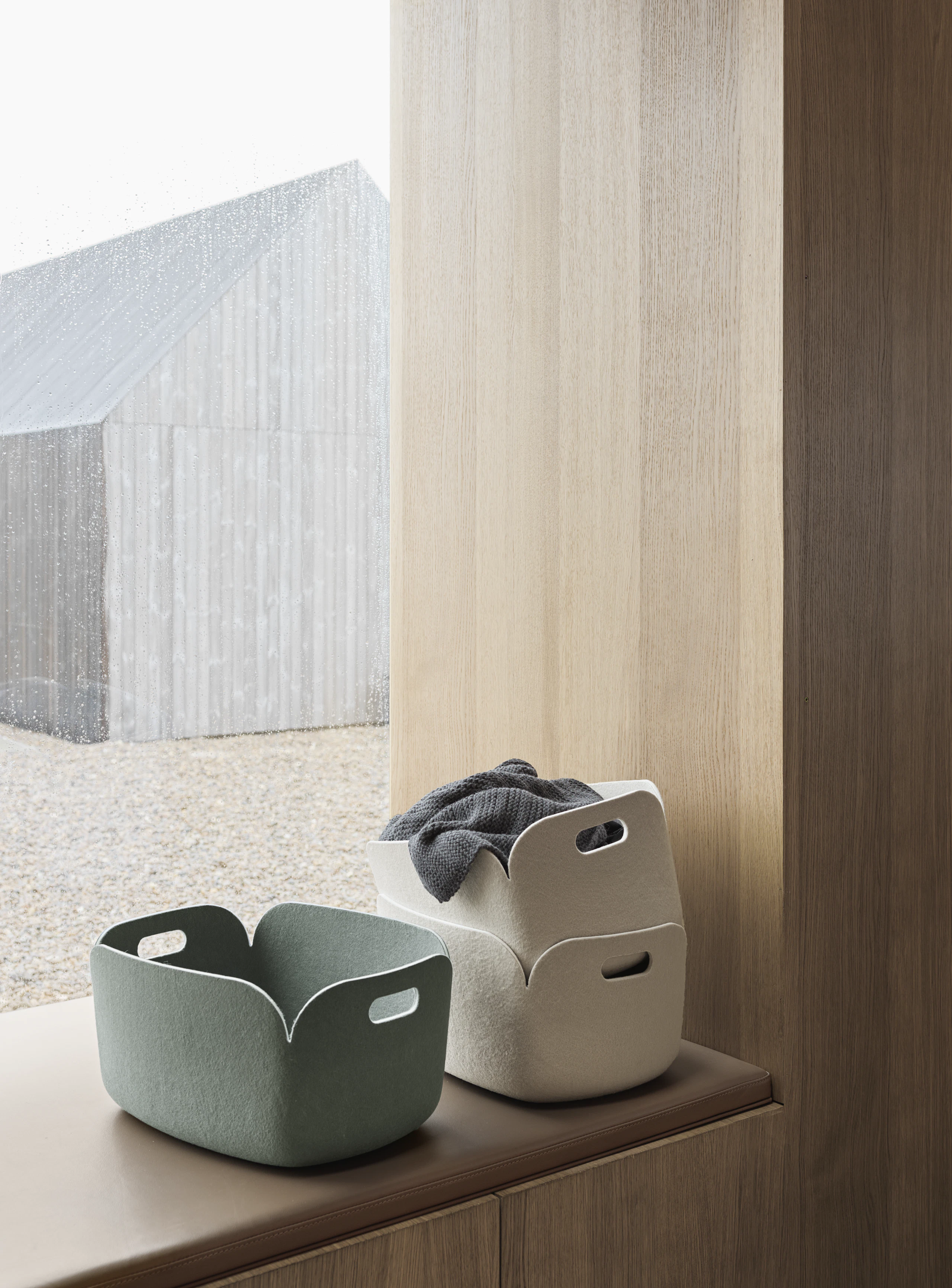 Restore Basket in Blue-Grey & Sand