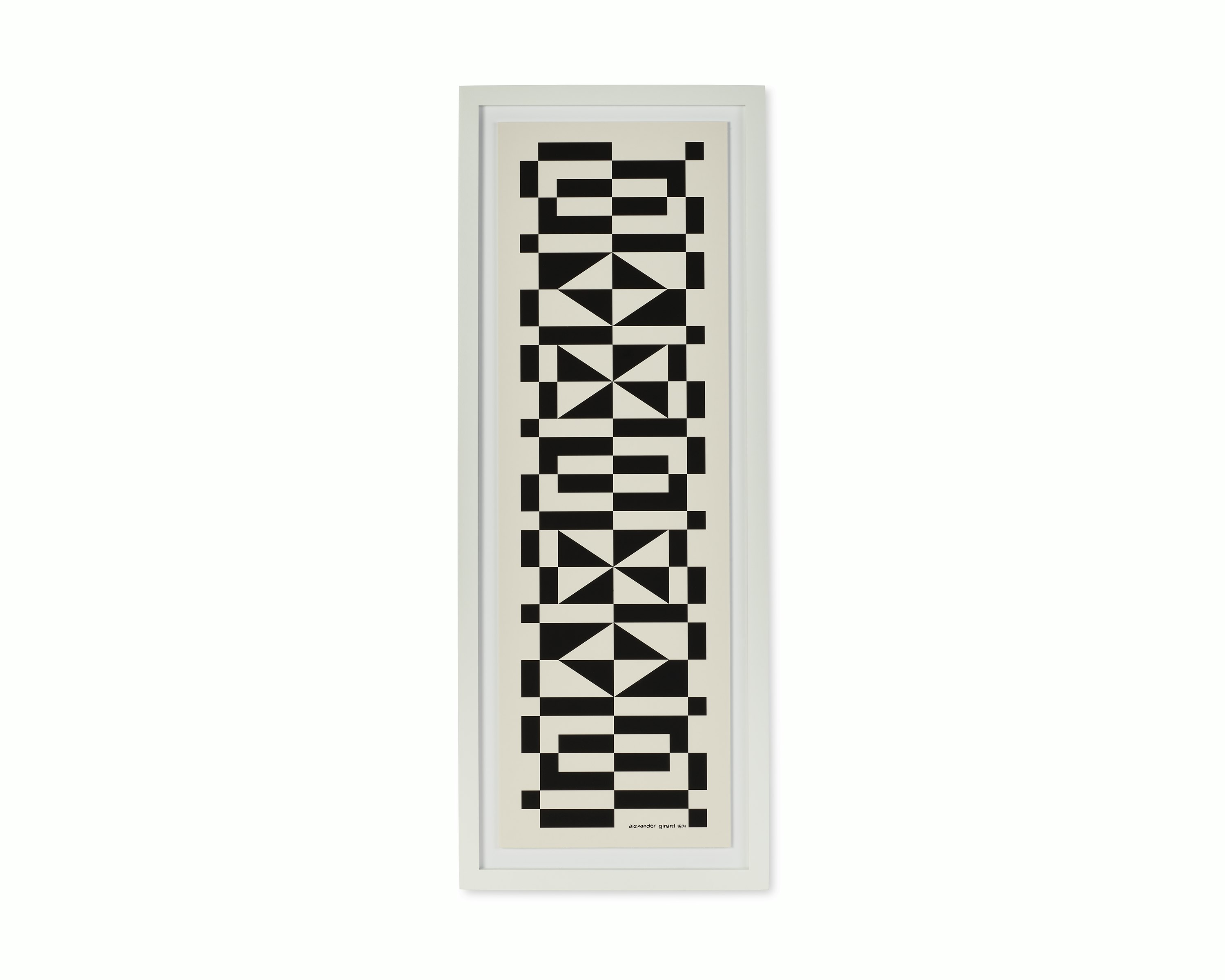 Girard Environmental Enrichment Poster, Geometric E - black and white poster with abstract shapes