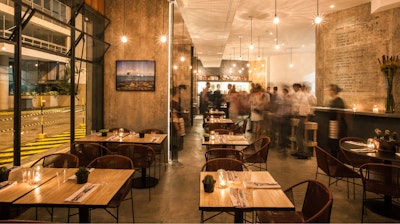 The interior of La Central Restaurant at COPAN building