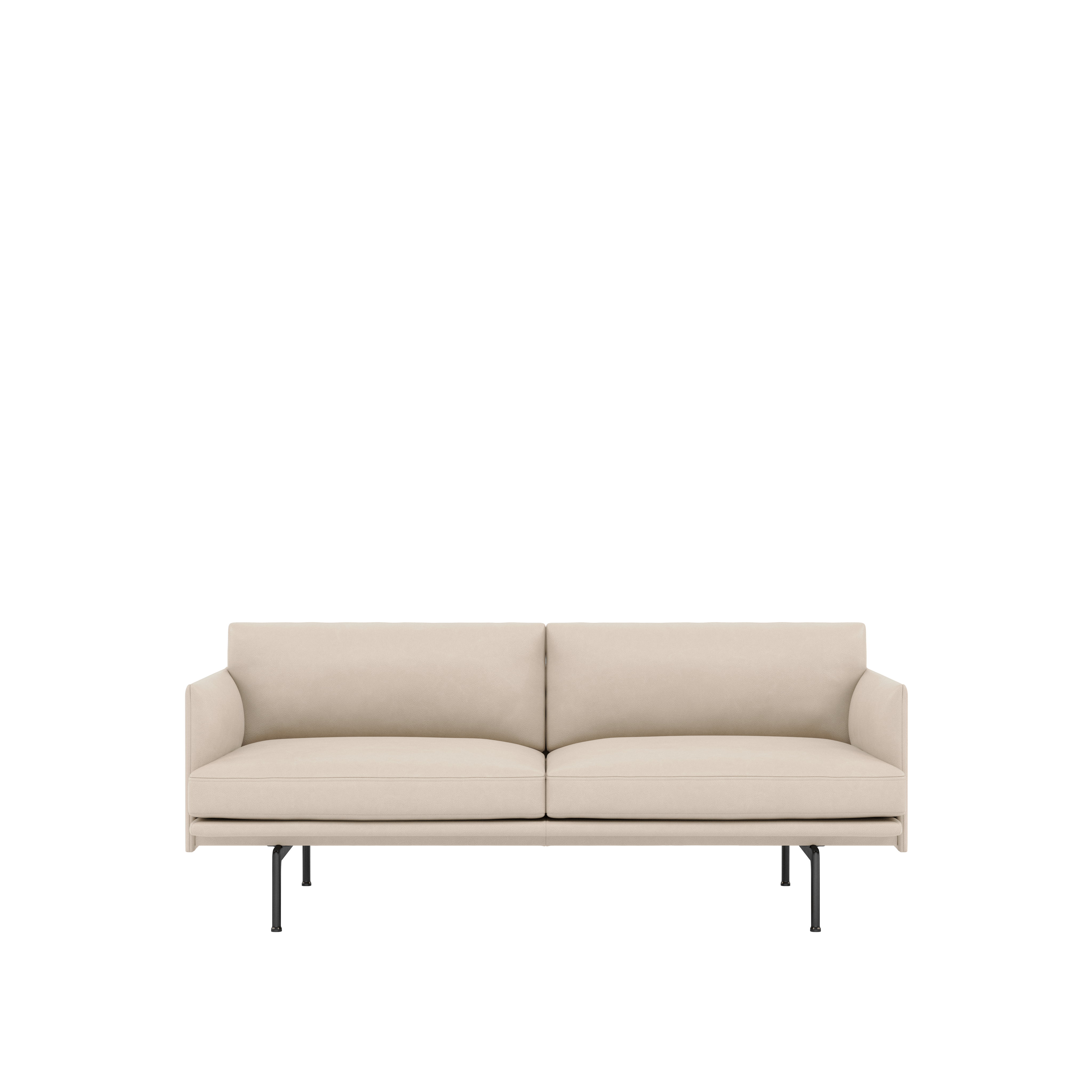 Outline Sofa, 2-Seater,  Black,  Easy Leather , Marble