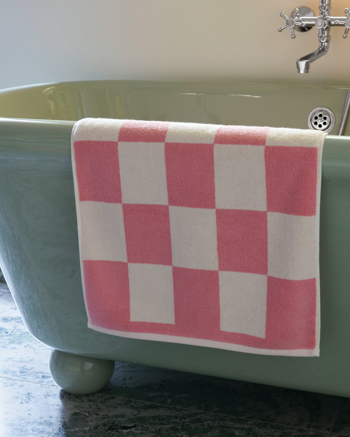 Hay Check Bath Towel in Matcha