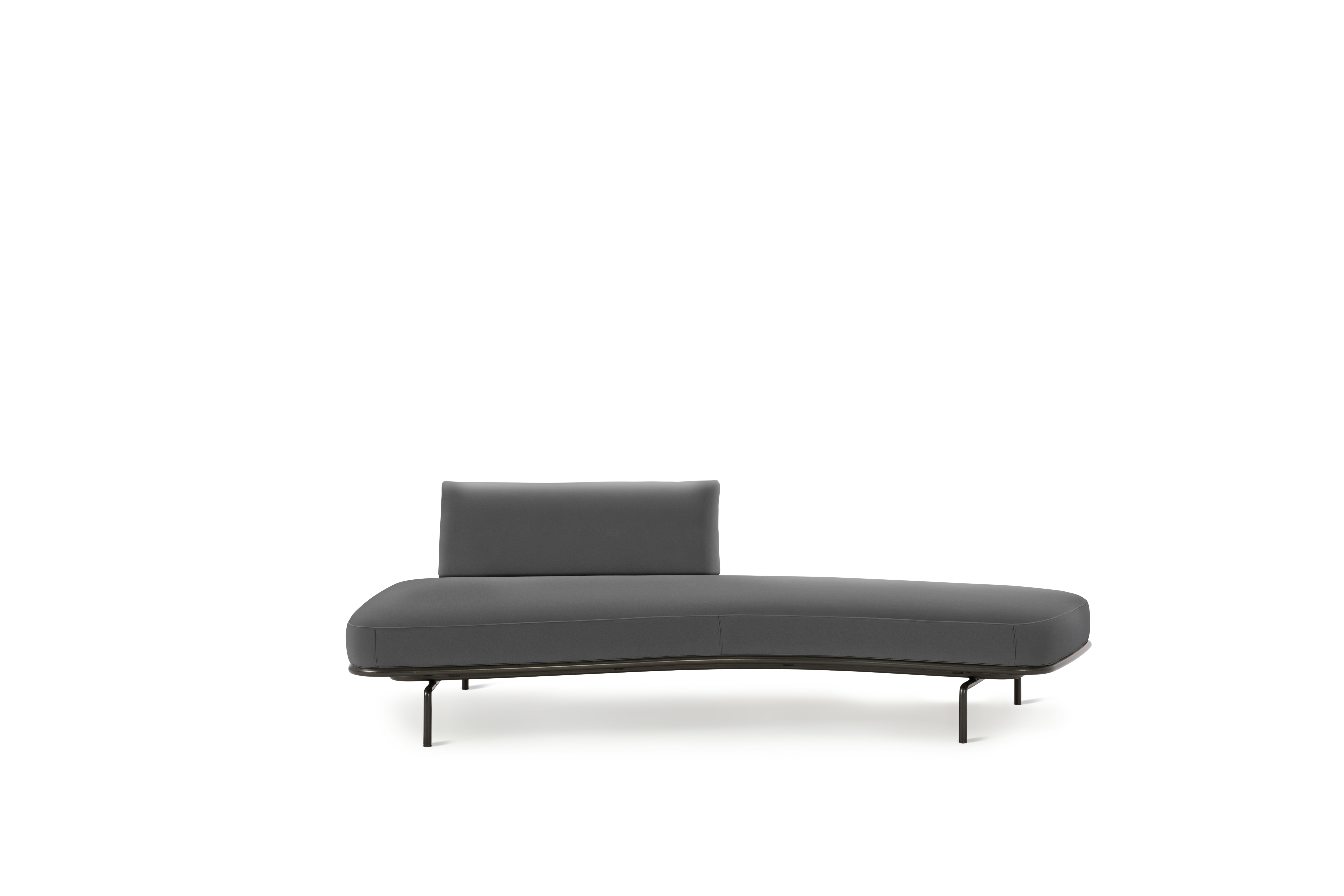 Panoramic Sofa - Left ,  Single Large,  Ultrasuede,  Flannel,  Charcoal