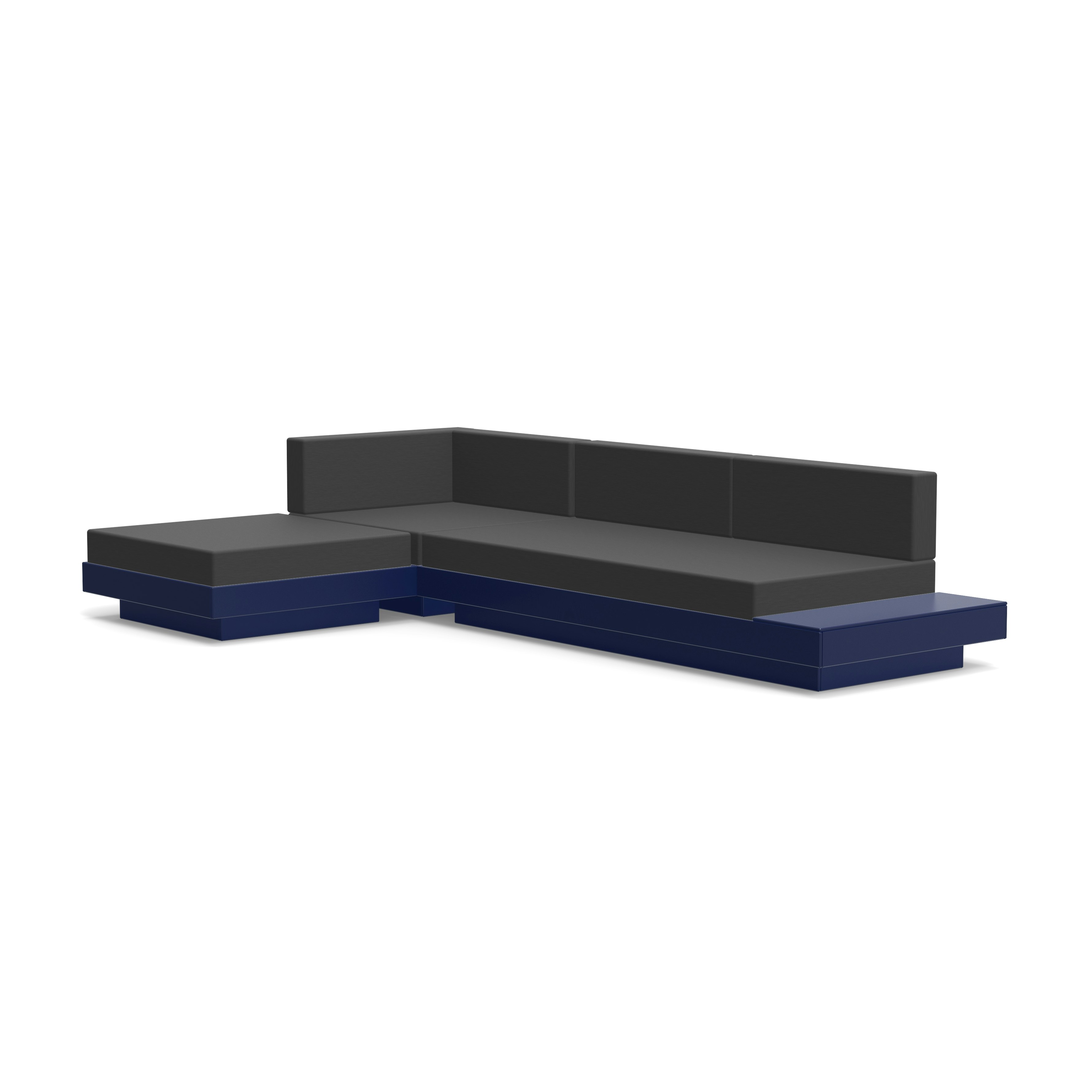 Platform One Sectional with Chaise - Navy Blue; Cast Charcoal