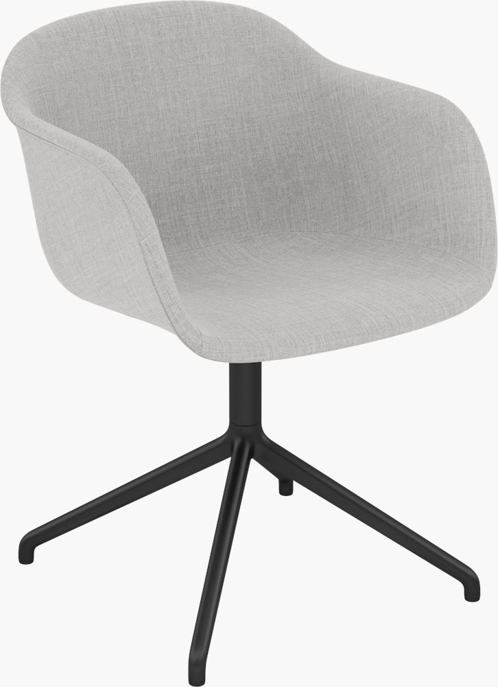 Fiber Swivel Chair - Armchair,  Remix,  123 Grey,  Black Tube