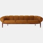 Croissant Sofa in Cuoio Chamois Leather and Oiled Walnut frame