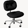 Morrison Hannah Task Chair - Without Arms,  Amalfi Leather,  Black,  Half Polished Aluminum,  Soft Caster FSC Certified