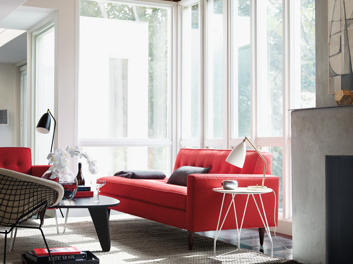 Red Bantam sofa/armchair in bright living space