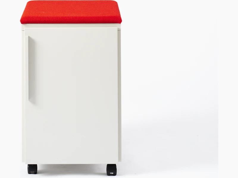 Knoll Anchor Mobile Pedestal in White and Red Back