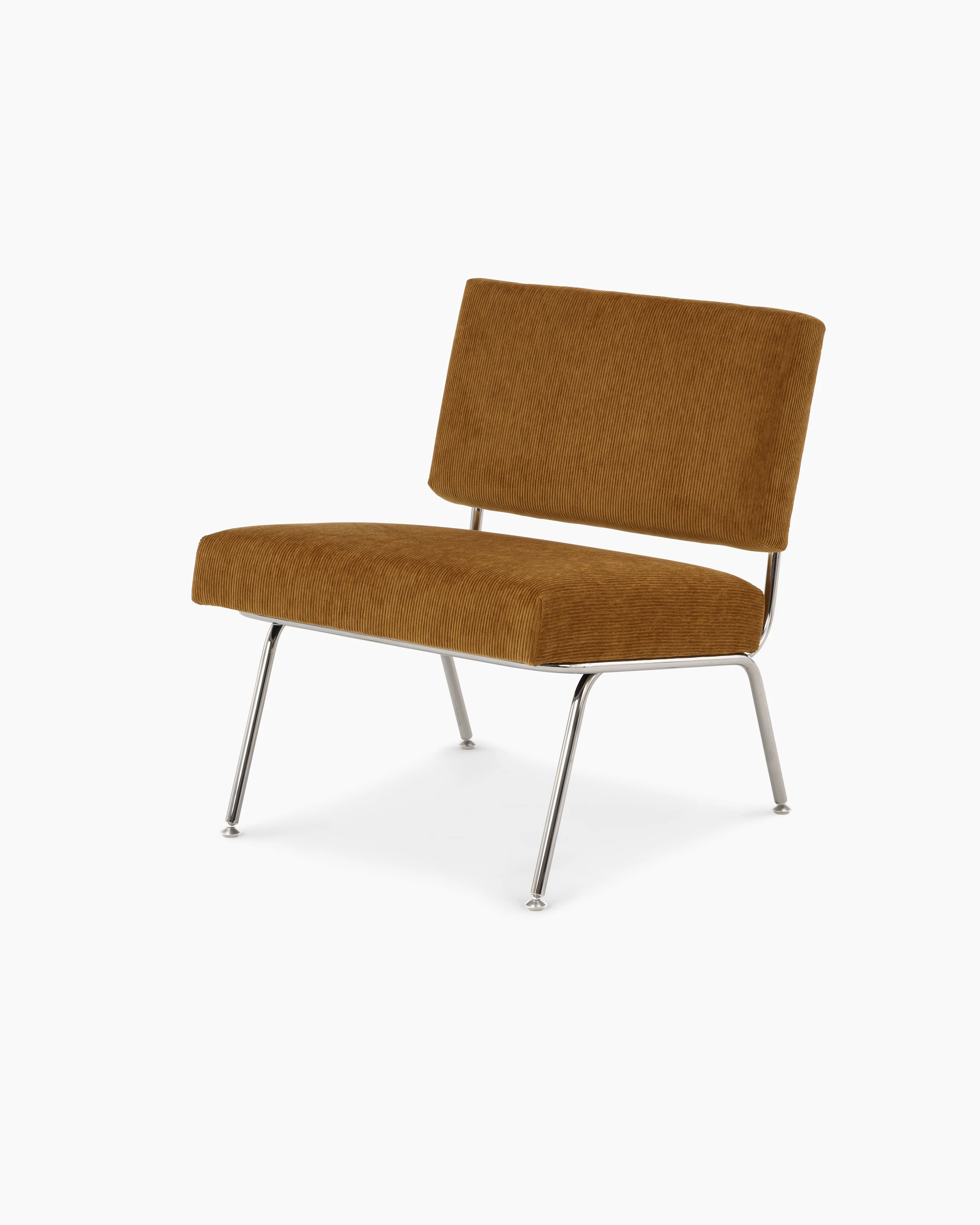 An angle view of a Florence Knoll Model 31 lounge chair.