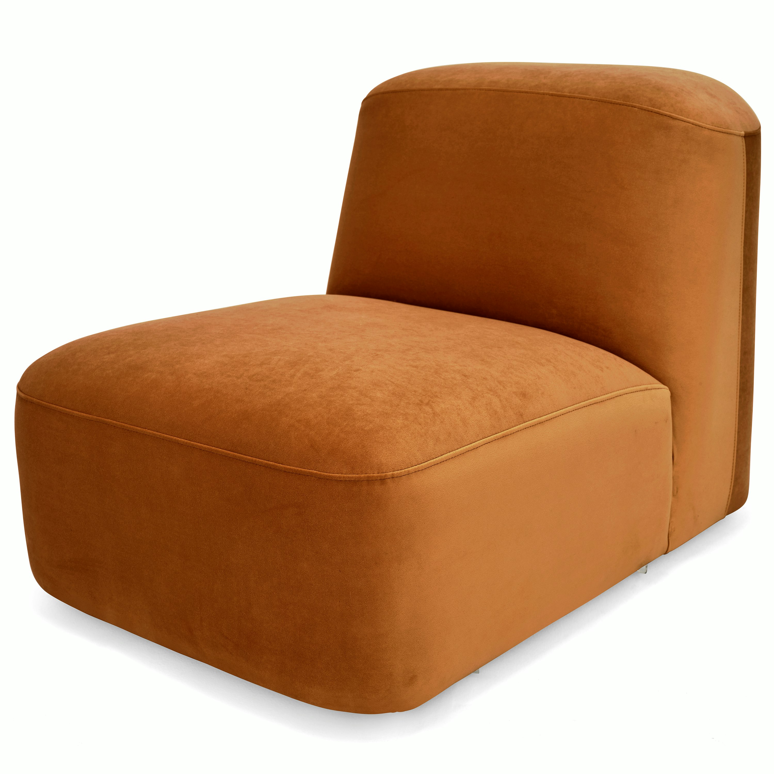 Muse Armless Single Seater, Velvet Caramel