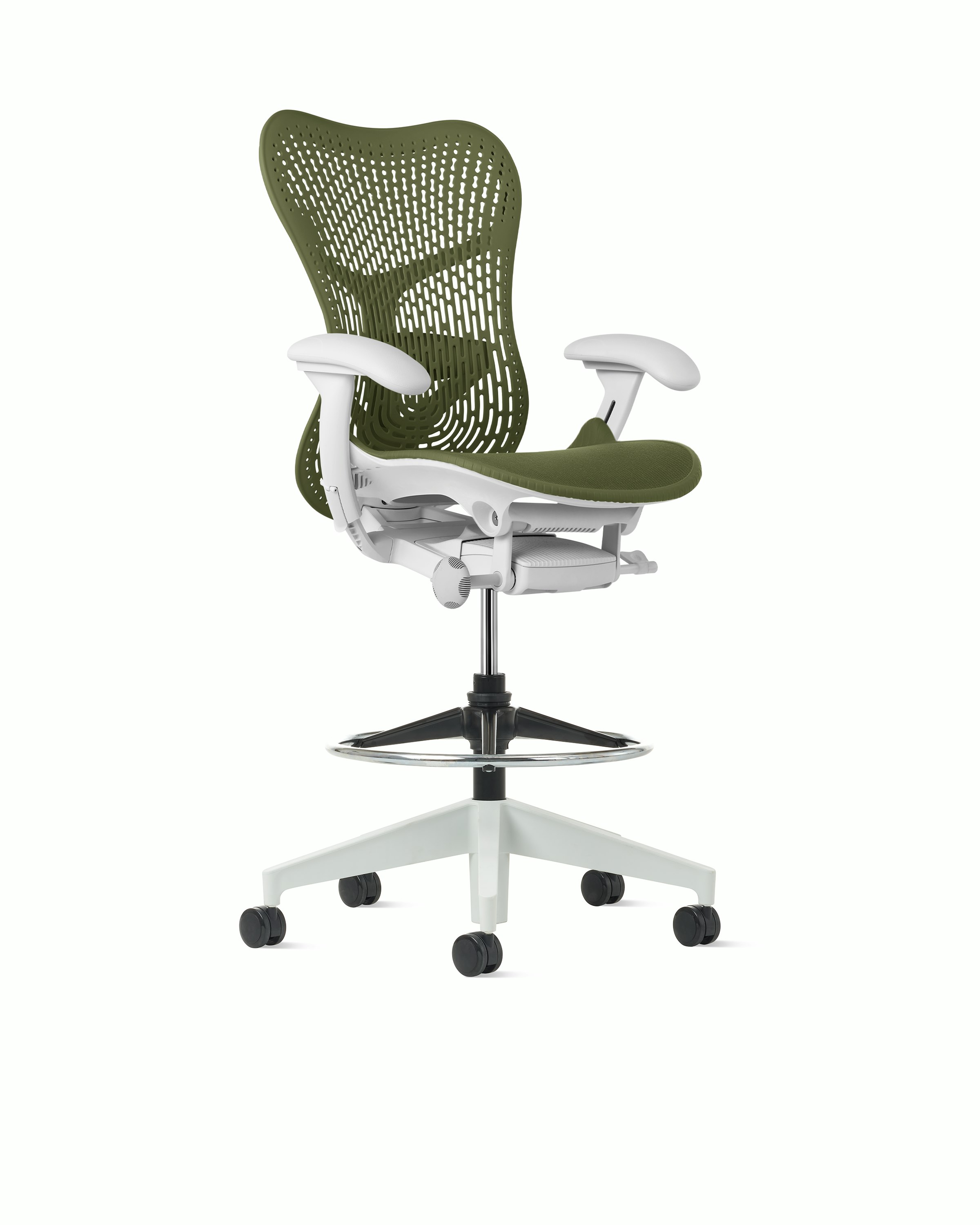 Mirra 2 Stool in Alpine with Olive Triflex suspension and Fixed seat