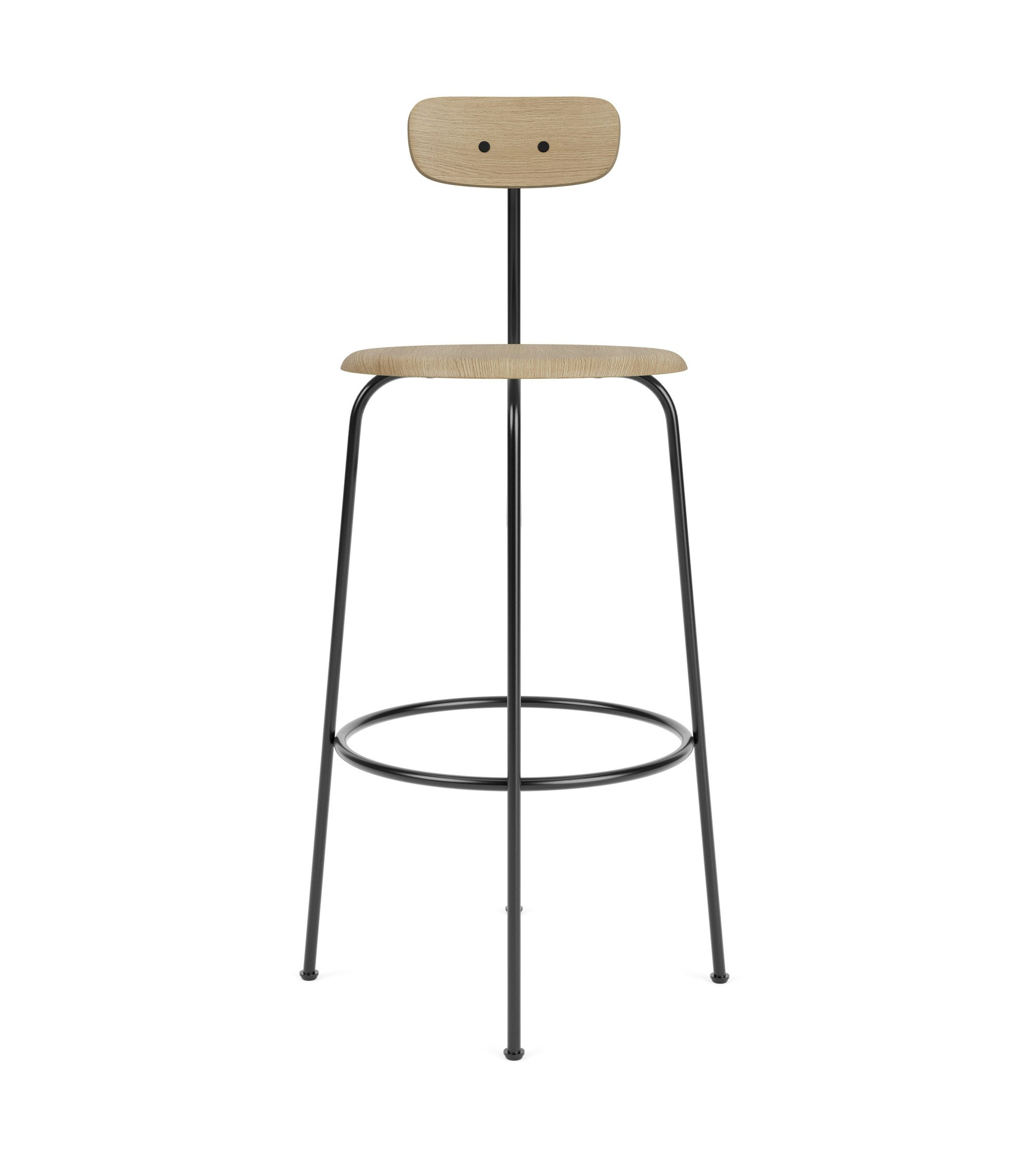 Afteroom Mini Back Stool, Bar Height, Oak