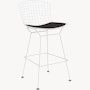 Bertoia Stool - Counter Height, With Seat Pad, White, Prairie, Bison