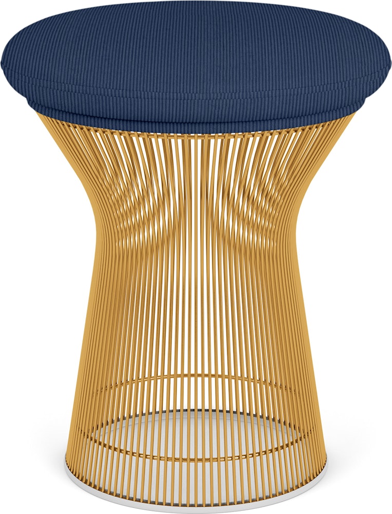 Platner Stool - Gold,  Cozy Cord,  Midnight Blue