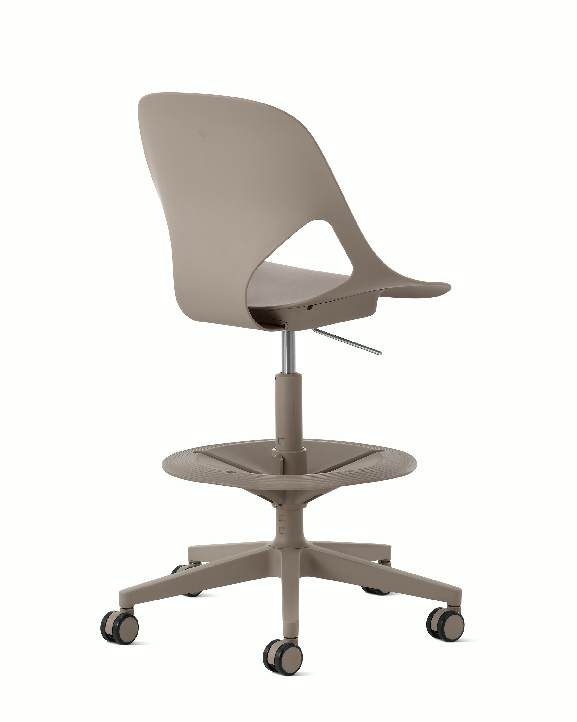 Angle view of Zeph Stool in cocoa