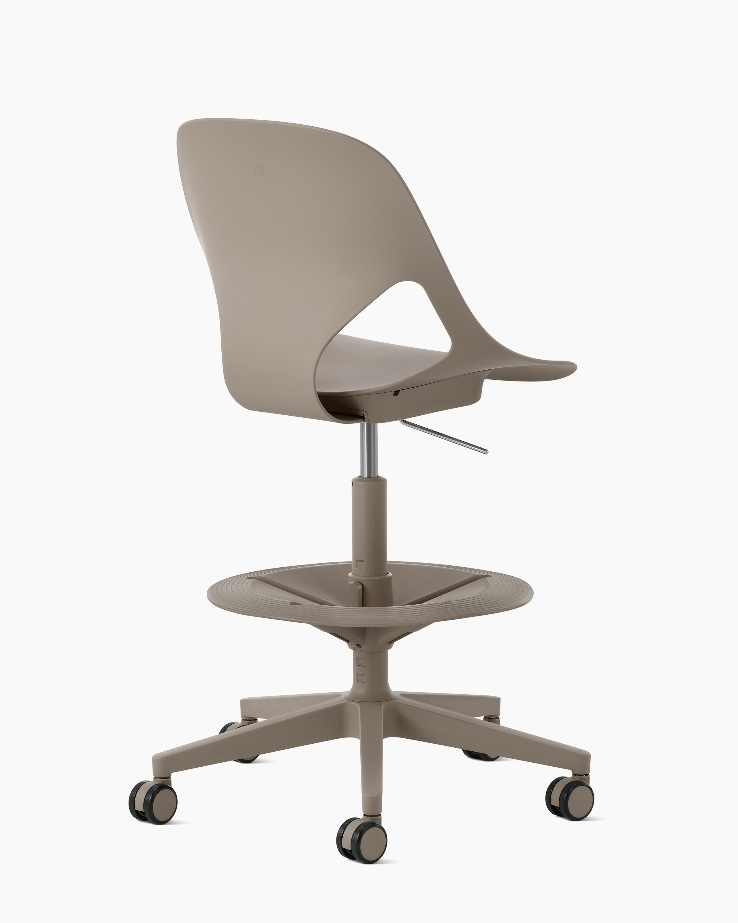 Angle view of Zeph Stool in cocoa